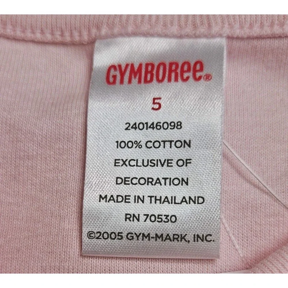 Vintage Gymboree Top Girls Size 5 Pink Cherry Pie Sequins T Shirt Y2K NWT